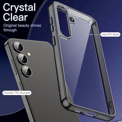 JETech Case for Samsung Galaxy S24 5G, Non-Yellowing Shockproof Bumper Protective Phone Cover, Anti-Scratch Hard PC Back (Black) - color: Black, size: Galaxy S24