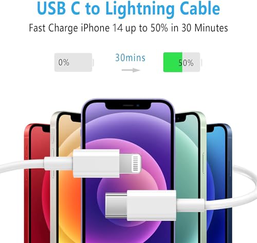 iPhone Charger 3Pack 3FT USB C to Lightning Cable [Apple MFi Certified] - size: 3 feet