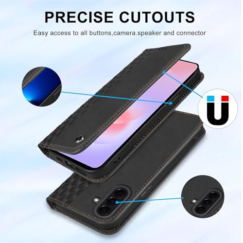 Wallet Case for Samsung Galaxy A27 5G 6.7 inch 2026 - PU Leather Flip Cover with Card Holder Slots, Strong Magnetic Folio Phone Case, Black - color: Black, size: Samsung Galaxy A27 6.7"
