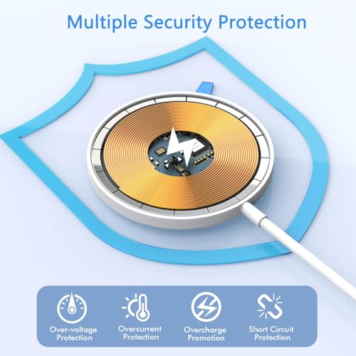 10FT Magnetic Wireless Charger,15W Fast Apple Mag-Safe Charger Wireless Pad - color: White, size: 10FT