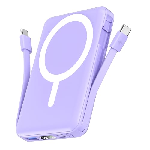 podoru for Magsafe Power Bank, 10000mAh Magnetic Portable Charger - color: Purple