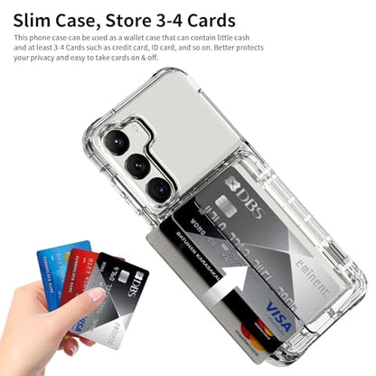 ACANDYA for Samsung Galaxy S23 Case Wallet Clear Protective Case with Credit Card Holder Heavy Duty Protection Shockproof Anti-Scratch Anti-Yellow Cover for Samsung Galaxy S23 6.1 inches Transparent - size: Galaxy S23 6.1 inch