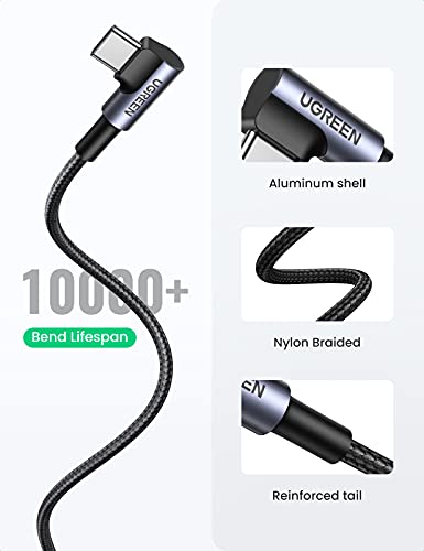 UGREEN Right Angle USB to USB C Cable, Fast Charging Cable, 10ft - size: 10FT