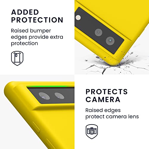 kwmobile Case Compatible with Google Pixel 6 Case - TPU Silicone Phone Cover with Soft Finish - Radiant Yellow - color: Radiant Yellow, size: Pixel 6