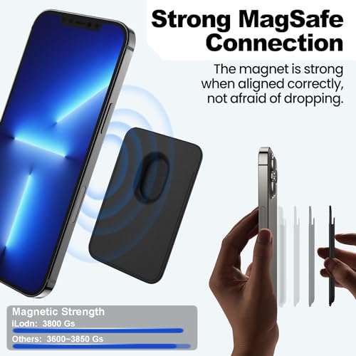 iLodn Magnetic Wallet Compatible with MagSafe for iPhone 17 16 15 14 13 12 Pro Max Air Plus Model, Mag 3 Safe Card Holder Stick on Accessories for Cell Phone & Case, Red - color: Red