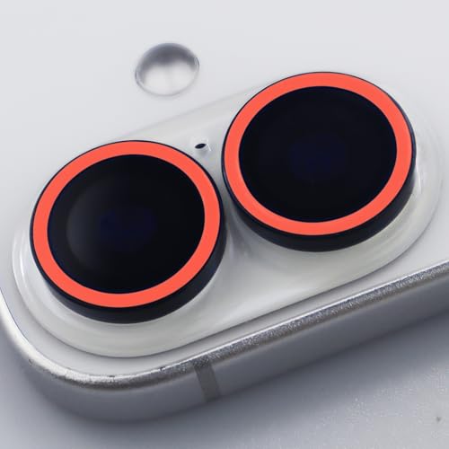BONVAN for iPhone 17 Camera Lens Protector Glow in the Dark Tempered Glass Screen Accessories Luminous Lens Cover (2PCS) (Red) - color: Red
