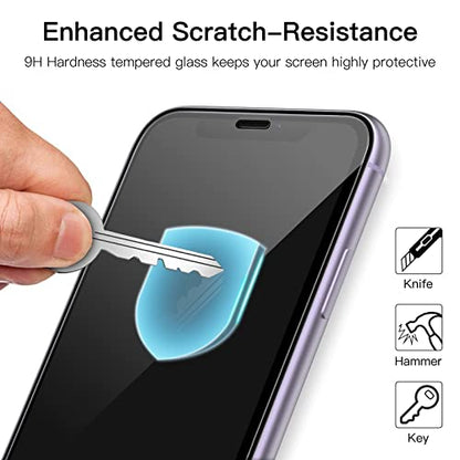 JETech Full-Coverage Screen Protector for iPhone 11/XR, 3-Pack | Black Edge Tempered Glass, Easy Installation Tool, HD Clear, Case-Friendly - size: iPhone 11/XR