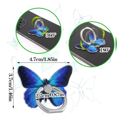 Ymapinc 4Pcs Butterfly Phone Ring Grip, Cute Butterfly Phone Ring Stand