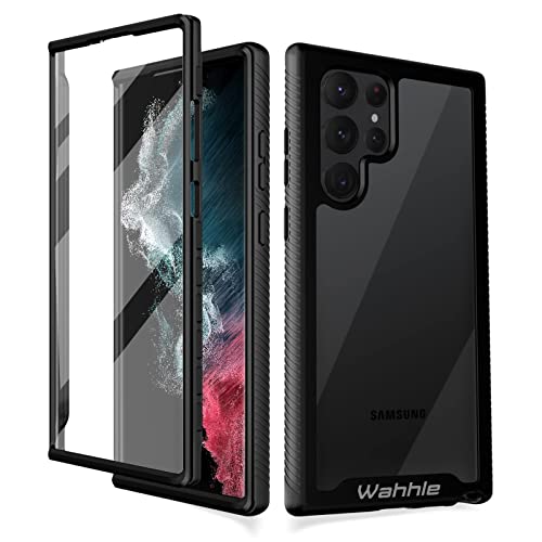 Compatible with Samsung Galaxy S22 Ultra Case, Built in Screen Protector Full Body Shockproof Slim Fit Bumper Protective Phone Cover for Samsung S22 Ultra 5G-Black/Clear - size: Samsung S22 Ultra