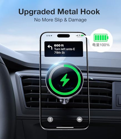 for MagSafe Car Mount Charger【20* N55 Magnet】 carmount 2.0 Magnietic Phone Holders for Your Car Air Vent Phone Mount for Car Vent Dashboard Wireless Car Charger for iPhone 17-12 Pro Max Magsafe Case