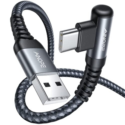 AINOPE 2 pac 1M Nylon Braided USB C Charging Cable Compatible with Galaxy S21+ Ultra, iPad mini/Air/Pro, Pixel 6X - color: Space Grey, size: 3.3FT+3.3FT
