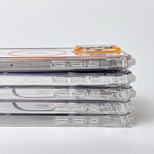 Magnetic for iPhone Air Crossbody Phone Case,Clear,Magnetic Soft Frame PC Back Shockproof Protective Phone Cover with Adjustable Detachable Lanyard,Compatible with MagSafe - color: Clear, size: iPhone Air