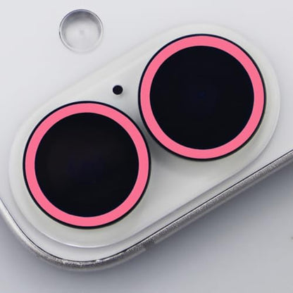 BONVAN for iPhone 17 Camera Lens Protector Glow in the Dark Tempered Glass Screen Accessories Luminous Lens Cover (2PCS) (Pink) - color: Pink