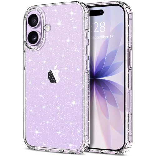 Hython for iPhone 17 Case Glitter, Clear Glitter Sparkly Shiny Bling Sparkle Cute Cover, Anti-Scratch Soft TPU Thin Slim Fit Shockproof Protective Phone Cases for Women Girls, Clear Glitter - color: Clear Glitter, size: For Iphone 17 - 6.3 Inch