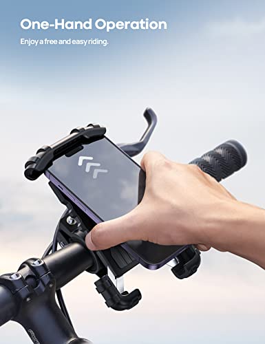 Lamicall Bike Phone Holder Motorcycle Mount - One-Hand Operation, Lockable - color: Black