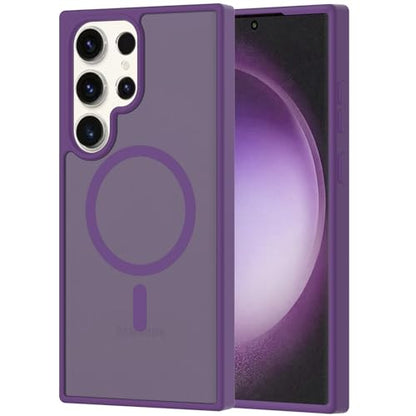 for Samsung Galaxy S23 Ultra Case Magnetic, Compatible with Magsafe 6.8 Inches Slim Fit Heavy Duty Protection Wireless Charging Lightweight Shockproof Anti-Slip Protective Phone Cover, Purple - color: Purple Magnetic