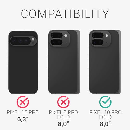 kalibri Aramid Fiber Case Compatible with Google Pixel 10 Pro Fold - Case Super Slim Strong Protective Phone Cover - Black Matte - size: Pixel 10 Pro Fold