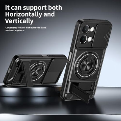 Compatible with Vivo Y31d 4G Case Cover,Compatible with Vivo iQOO Z11x (India) I2507 / T5x 5G V2545 / Y51 Pro 5G with Slide Camera Cover Phone Stand Protective Case Black - color: Black, size: Compatible with Vivo Y31d 4G