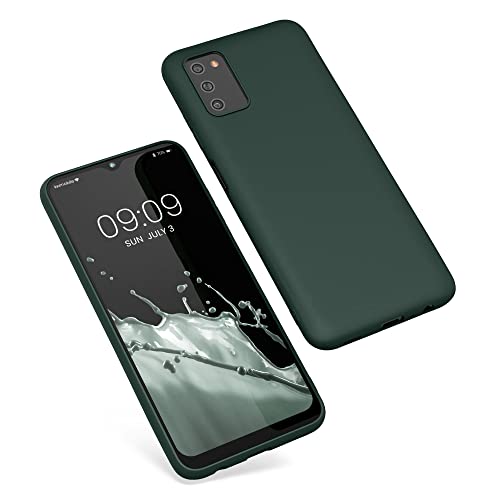 kwmobile Case Compatible with Samsung Galaxy A03s Case - Soft Slim Protective TPU Silicone Cover - Moss Green - color: moss green