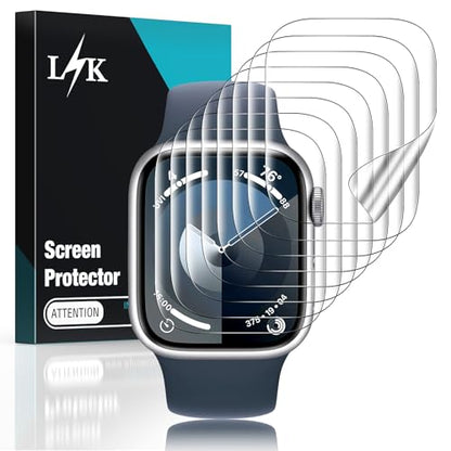 LK LϟK [8 pack] for Apple Watch Series 9/8/7 Screen Protector 45mm - size: Series 9/8/7 45mm Protector