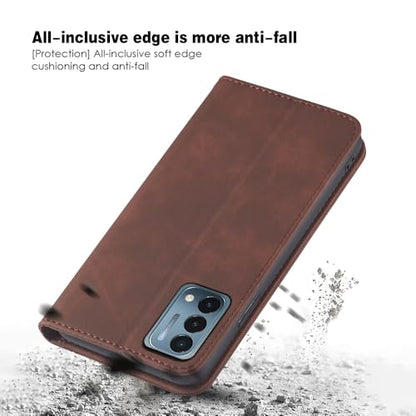 Asuwish Flip Wallet Phone Case for OnePlus Nord N200 5G with Screen Protector Magnetic Closure Folio Cover Credit Card Holder Slot Stand One Plus N 200 G5 1 Plus 200N 1plus One+ 1+ N2005G 2021 Coffee - color: Coffee