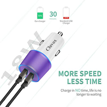 36W Rapid USB Car Charger for Samsung Galaxy S26/S25/A57/A56/A37/A36-Purple - color: Purple, size: 3.3ft cable
