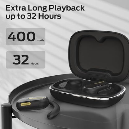 Monster Open Ear AC312 Headphones, Bluetooth 5.4 Wireless Earbuds with Noise-Cancelling Mic for Clear Calls, Powerful Sound by 16mm Large Drivers, Touch Control 32H Playtime, IPX5 Waterproof for Sport