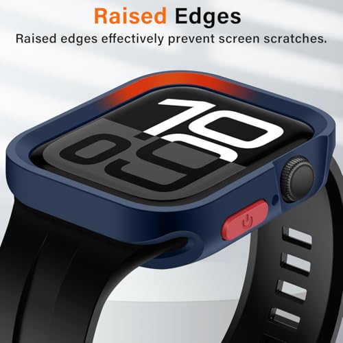 Amizee Rugged Case Compatible with Apple Watch Case Series 11/10 42mm, Soft TPU Shockproof Bumper Drop Proof Protective Cover Compatible with iWatch - Blue - color: Blue, size: 42 mm