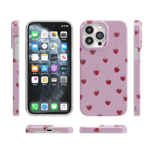 Casely iPhone 14 Pro Case | Very Cherry | Painted Cherries | Compatible with MagSafe | Classic Ultra Slim Design - color: Very Cherry | Painted Cherries, size: iPhone 14 Pro