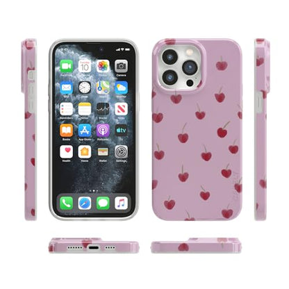 Casely iPhone 14 Pro Case | Very Cherry | Painted Cherries | Compatible with MagSafe | Classic Ultra Slim Design - color: Very Cherry | Painted Cherries, size: iPhone 14 Pro