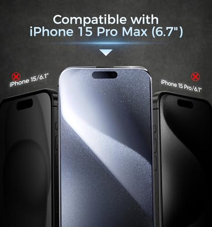 MAGIC JOHN 2 Pack 3rd Gen Upgraded Screen Protector for iPhone 15ProMax - size: iPhone 15 Pro Max-6.7''