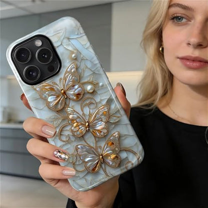 Magnetic for iPhone 14 Pro Max Case,[Compatible with Magsafe] Dual Layer Protective Heavy Duty Shockproof Rugged Drop Protection Bumper Hybrid Case - Stained Glass Butterflies - color: Stained Glass Butterflies, size: iPhone 14 Pro Max