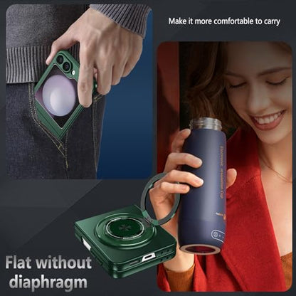 Magnetic Case for Samsung Galaxy Z Flip 6, [Compatible with MagSafe] Military Grade Shockproof Slim fit Samsung Z Flip 6 Phone Case with Magnetic Ring Kickstand, Green… - color: Green, size: Samsung Galaxy Z Flip 6