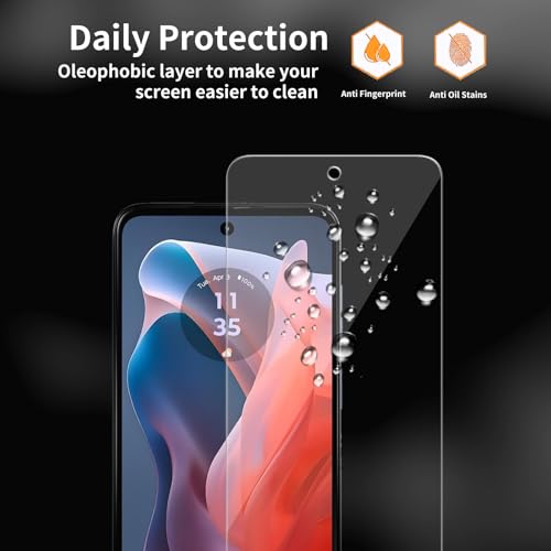 3 Pack for Motorola Moto G Play (2024) / XT2413 Tempered Glass Screen Protector, Scratch-Proof, Bubble-Free,HD Transparent, 9H Hardness,Bubble Free,Case Friendly - size: Moto G play 2024 (3 Pack)