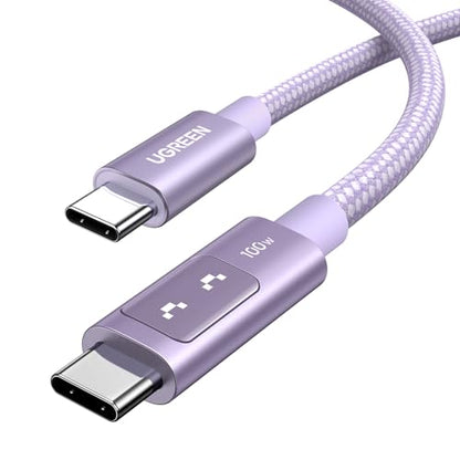 UGREEN Uno USB C Cable 100W with LED Display, Fast Charging, 10ft, Purple - color: Purple, size: 6.6 FT