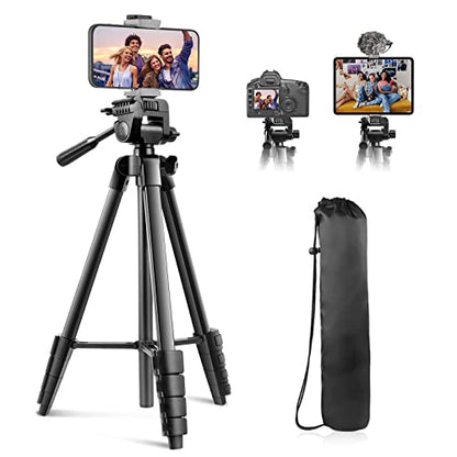 Sensyne 64" Camera Tripod Stand for iPhone & iPad, Phone Holder with Remote - size: 64-inch