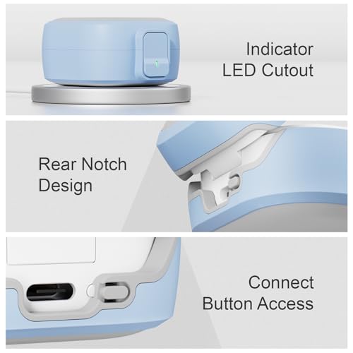 for Samsung Galaxy Buds 4 Pro/Buds 4 Case (2026) with Secure Safety Lock Clip,Shockproof Scratch-Resistant Hybrid PC+TPU Soft Shell Protective Cover Accessories with Carabiner&Cleaning Pen(Light Blue) - color: Light Blue Edge-Grey