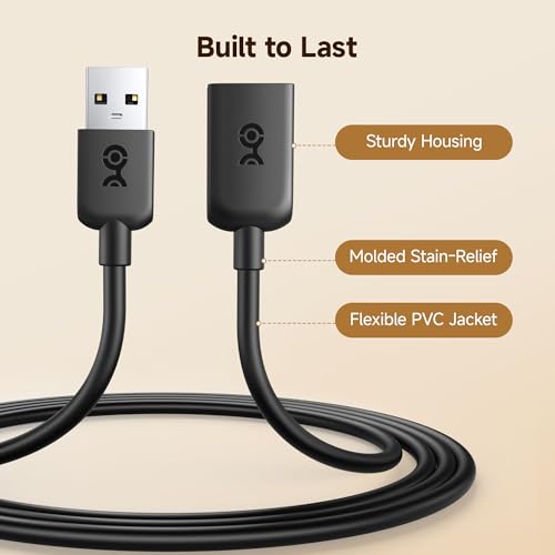 Cable Matters 3-Pack USB Extension Cable, USB Extender, 6ft, Black - size: 6 Feet, style: 3-Pack