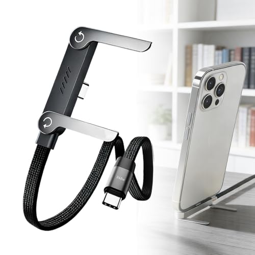 240w Braided Fast Charging Cable with Built-In Phone Stand,Invisible Stand Charging Cable,2026 New Foldable Durable USB-C Cord,90 Degree USB C Cable Right Angle Multi-functional Charger Cord (1)