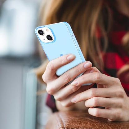 JJGoo Compatible with iPhone 15 Plus Case Clear, Soft Clear TPU Phone Cases, Shockproof Transparent Bumper Cover Slim Thin Phone Case, Translucent Blue - color: Blue