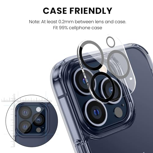 Tensea 3Pcs for iPhone 15 Pro / 15 Pro Max Camera Lens Protector - size: for iPhone 15 Pro/15 Pro Max
