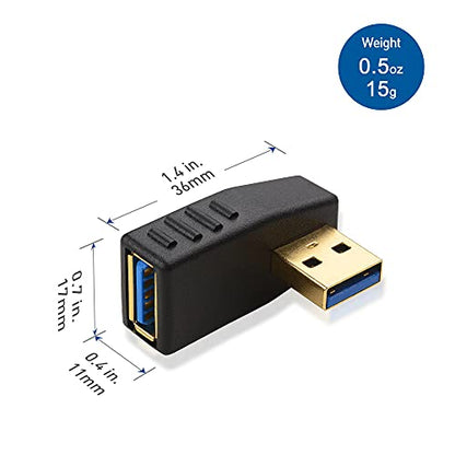 Cable Matters 90 Degree USB Adapter Combo-Pack, Left and Right Angle