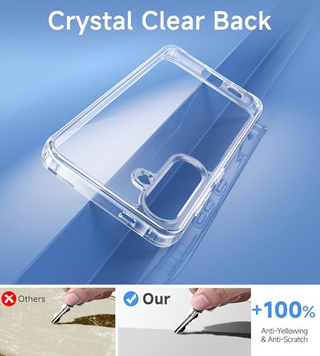 USLAI Case for Samsung Galaxy S24, Anti-Yellowing, Crystal Clear Back, Shockproof & Military‑Grade Drop Protection - Transparent - color: Clear, size: Galaxy S24
