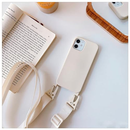 Crossbody Phone Case Compatible with iPhone 6/7/8/SE2/SE3, Cute Soft Silicone Cover with Lanyard Adjustable Shoulder Strap Shockproof Protector Women Girls White - color: White, size: iPhone 6/7/8/SE2/SE3