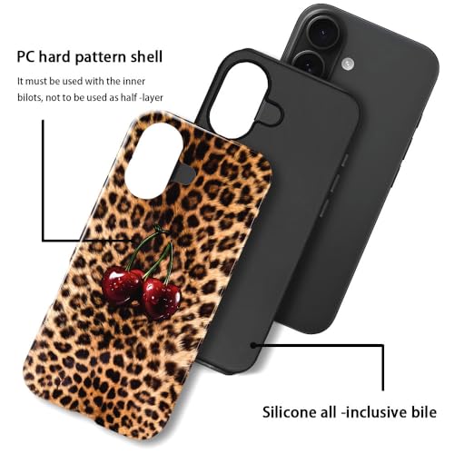 Compatible with iPhone 17,Anti-Scratch Glossy Case Cover,Cherry Leopard Animal Cheetah - color: Cherry Leopard Animal Cheetah, size: IPhone 17