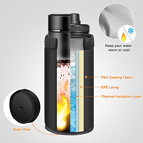 FINPAC Cup Holder for Bike, Universal Water Bottle Holder w/Phone Pockets - color: Black