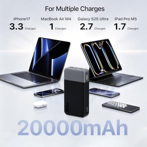 NOBIS Portable Charger 20000mAh 90W Laptop Power Bank - color: Black