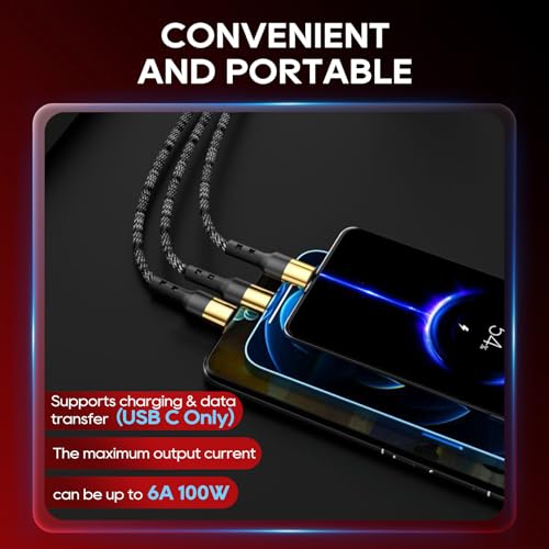 UCEC 5 in 1 Multi Charging Cable 6FT USB C/USB A to Phone/Type C/Micro USB