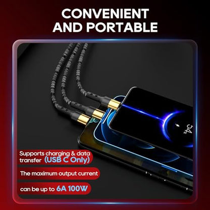 UCEC 5 in 1 Multi Charging Cable 6FT USB C/USB A to Phone/Type C/Micro USB