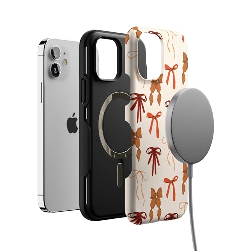 Casely iPhone 12 Mini Case | Fall Girlie | Pumpkin Spice Bows | Bold Protective Design | MagSafe Compatible Design - color: Fall Girlie | Pumpkin Spice Bows, size: Iphone 12 Mini